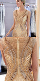 Custom Real Made Round Neck  Sparkly Sleeveless Mermaid Long Prom Dresses with beads LMX1140