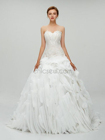 Custom Real Made Sweetheart Unique Design High Quality Wedding Dresses, Bridal Dress LMX1124