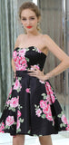 A-line Newest Half Back A-Line Modest Satin Homecoing Dresses LMX1168