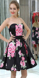 A-line Newest Half Back A-Line Modest Satin Homecoing Dresses LMX1168