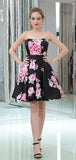 A-line Newest Half Back A-Line Modest Satin Homecoing Dresses LMX1168