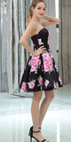 A-line Newest Half Back A-Line Modest Satin Homecoing Dresses LMX1168