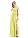 One-Shoulder A-line Top Lace Floor-Length Bridesmaid Dresses