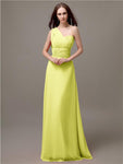 Unique One-shoulder Sleeveless A-line Floor-Length Bridesmaid Dresses