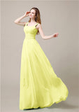 Shoulder Strap A-line Chiffon Elegant Floor-Length Bridesmaid Dresses