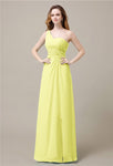 One-Shoulder A-line Sleeveless Floor-Length Bridesmaid Dresses