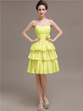 Sweetheart Pleats A-line Short Bridesmaid Dresses