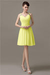 Chiffon Sexy V-neck A-line Knee-Length Bridesmaid Dresses