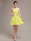 Sweetheart A-Line Short Chiffon Bridesmaid Dresses