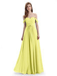 A-line Off-The-Shoulder Sweetheart Floor Length Bridesmaid Dresses