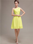 Pretty One-shoulder A-line Knee-Length Bridesmaid Dresses