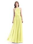 Charming Halter Chiffon A-line Sleeveless Floor-Length Bridesmaid Dresses