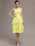 Elegant Strapless Princess A-line Knee-Length Bridesmaid Dresses