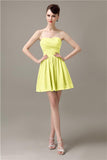 Popular Chiffon A-line Sweetheart Mini Bridesmaid Dresses