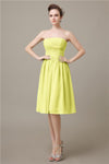 Pretty Strapless Chiffon A-line Knee-Length Bridesmaid Dresses