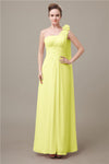 One Shoulder Chiffon A-line Floor-Length Bridesmaid Dresses