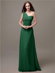 Unique One-shoulder Sleeveless A-line Floor-Length Bridesmaid Dresses