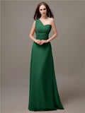 Unique One-shoulder Sleeveless A-line Floor-Length Bridesmaid Dresses