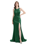 V-neck Sleeveless Split Side Floor-Length Bridesmaid Dresses