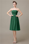 Pretty Strapless Chiffon A-line Knee-Length Bridesmaid Dresses