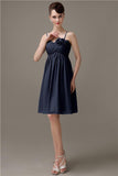 Spaghetti Straps A-line Sweetheart Chiffon Bridesmaid Dresses