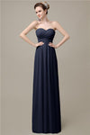 A-line Chiffon Sweetheart Floor-Length Long Bridesmaid Dresses