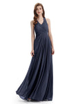 Elegant V-neck Side Slit Floor Length Bridesmaid Dresses