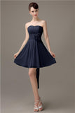 Sweatheart A-line Chiffon Short Bridesmaid Dresses with flower