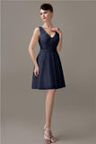 Charming A-line Chiffon V-neck Backless Bridesmaid Dresses