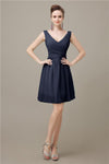 Charming V-neck Chiffon A-line Knee-Length Bridesmaid Dresses