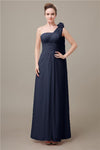 One Shoulder Chiffon A-line Floor-Length Bridesmaid Dresses