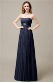 Elegant Straight Chiffon A-line Floor-Length Bridesmaid Dresses