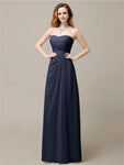 Elegant A-line Chiffon Sweetheart Floor-Length Bridesmaid Dresses