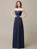 Elegant A-line Chiffon Sweetheart Floor-Length Bridesmaid Dresses