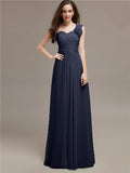 Elegant A-line One-Shoulder With Flowers Floor-Length Bridesmaid Dresses