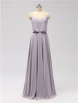 A-line Spaghetti Strap Chiffon Floor Length Bridesmaid Dresses