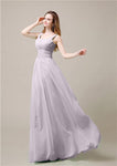 Shoulder Strap A-line Chiffon Elegant Floor-Length Bridesmaid Dresses