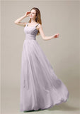 Shoulder Strap A-line Chiffon Elegant Floor-Length Bridesmaid Dresses