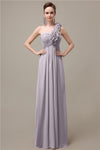 Simple A-line One-Shoulder Floor-Length Chiffon Bridesmaid Dresses