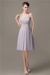 Halter A-line Chiffon Simple Backless Bridesmaid Dresses