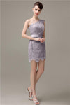 Charming Lace One-shoulder Short Bridesmaid Dresses