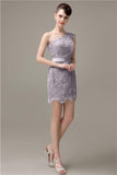 Charming Lace One-shoulder Short Bridesmaid Dresses