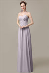 Simple A-line Chiffon Sweetheart Floor-Length Long Bridesmaid Dresses.