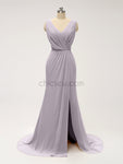 Side Slit Chiffon Cheap Bridesmaid Dresses