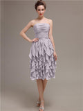 Elegant Strapless Princess A-line Knee-Length Bridesmaid Dresses