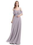 Elegant A-line Spaghetti Straps Chiffion Floor-Length Bridesmaid Dresses