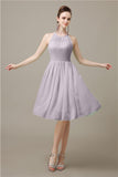 Halter  A-line Knee-Length Chiffon Bridesmaid Dresses