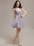 V-Neck Short A-Line Knee length Bridesmaid Dresses