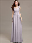 A-line One-Shoulder With Flowers Floor-Length Bridesmaid Dresses