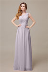 One-Shoulder A-line Chiffon Elegant Floor-Length Bridesmaid Dresses